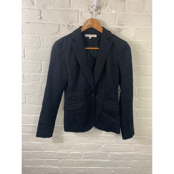 Robbi & Nikki Women's One Button Blazer Jacket Casual Long Sleeve Black Size M - Picture 1 of 5